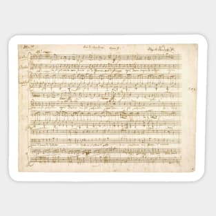 Mozart | Amadeus Mozart original manuscript score Sticker